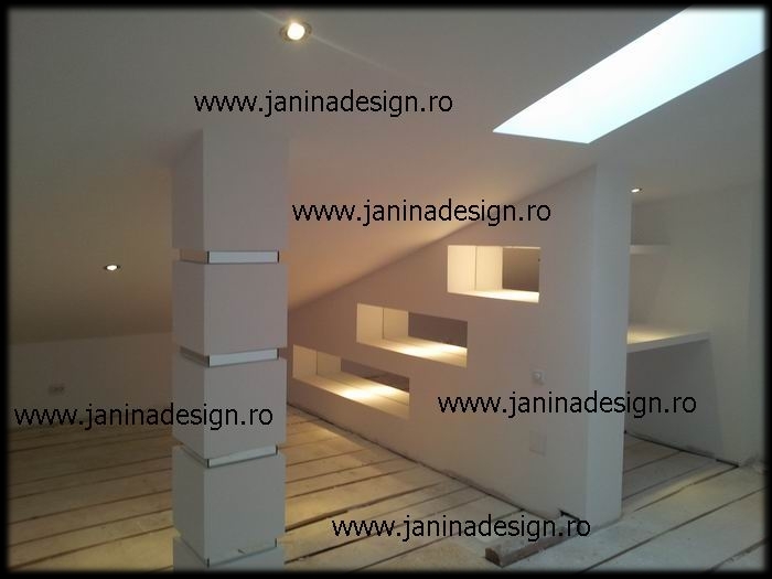 Amenajari mansarde, poduri case,design gips carton, rigips - Scafe forme geometrice modele rigips gips carton