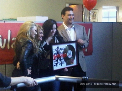 Demi (1) - Demi - February 16 - Receives the Gold Plaque for Dont Forget