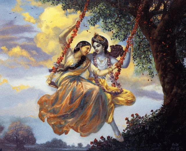 swing - Krishna si Radha-un cuplu consacrat in panetonul hindus