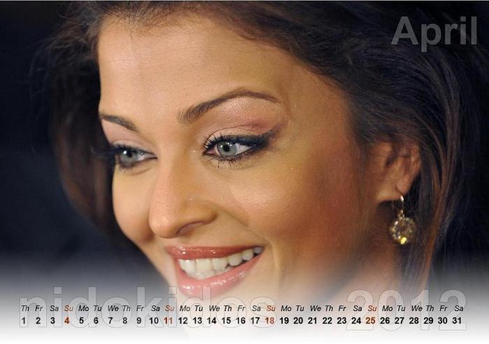 aish:* - calendare cu  actori indieni 2012