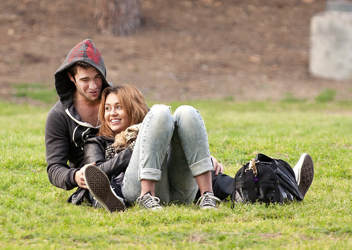 011 - Miley Cyrus At Griffith Park in Los Angeles with Josh Bowman