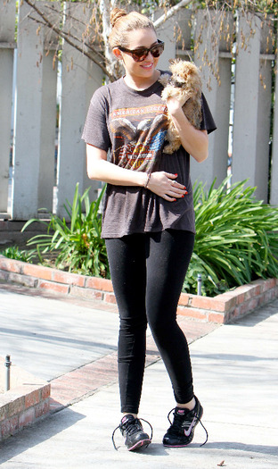 011 - Miley Cyrus Outside of her home in Toluca Lake