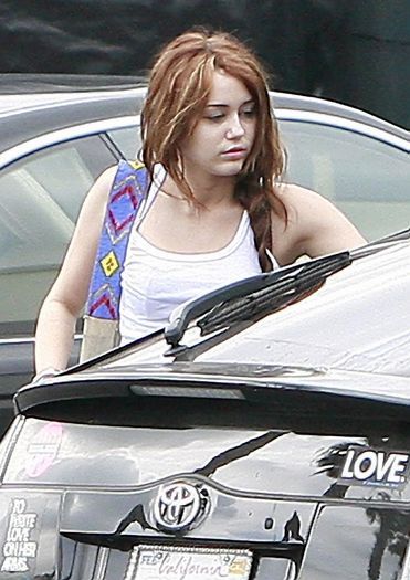 2 - Miley Cyrus Arriving to the Studio in Hollywood - February 4 2010