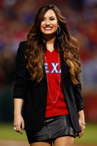 normal_DEMICENT001 - Demi Lovato 2011 World Series Game 5 St Louis Cardinals v Texas Rangers