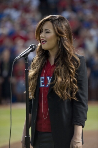 normal_DEMICENT004 - Demi Lovato 2011 World Series Game 5 St Louis Cardinals v Texas Rangers