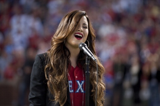 normal_DEMICENT005 - Demi Lovato 2011 World Series Game 5 St Louis Cardinals v Texas Rangers
