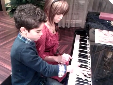 Debby Ryan gives Cameron a quick piano lesson 123