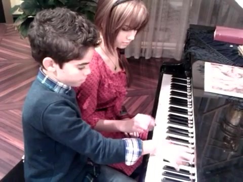 Debby Ryan gives Cameron a quick piano lesson 124