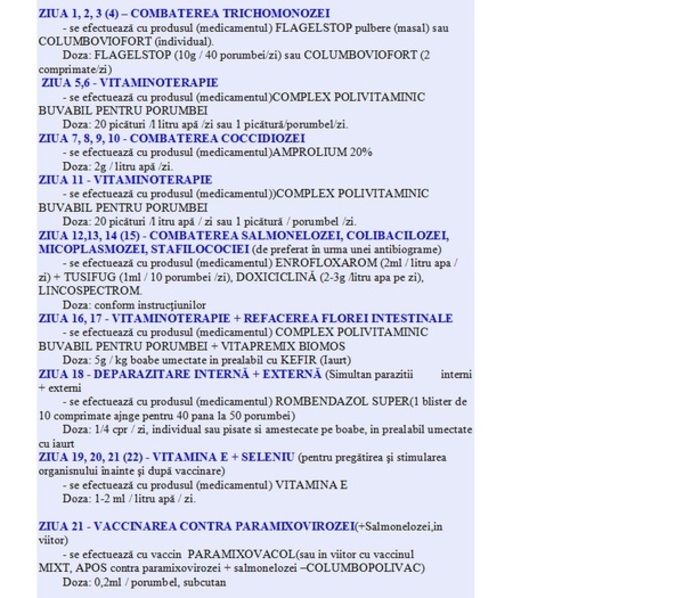 romvac - tratament schema romvac