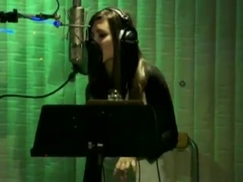 Demi in the recording studio. 554