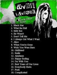 black star tour6 - 0 avril lavigne black star tour 0