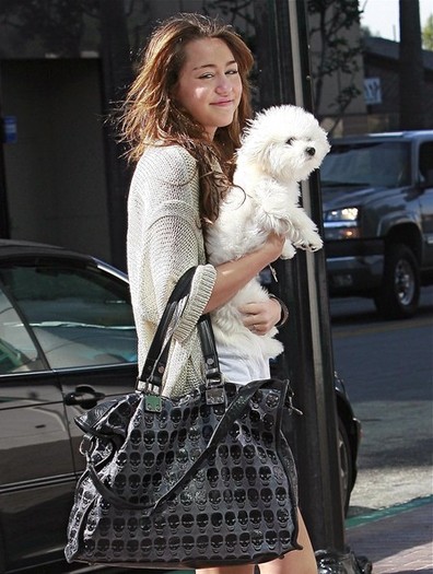 Miley+Cyrus+Arriving+Meeting+Dog+2+2p2IPjlTUQPl - miley and dog