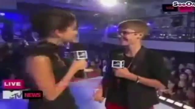 Selena Gomez Interviews Justin Bieber at MTV VMAs 2011 193