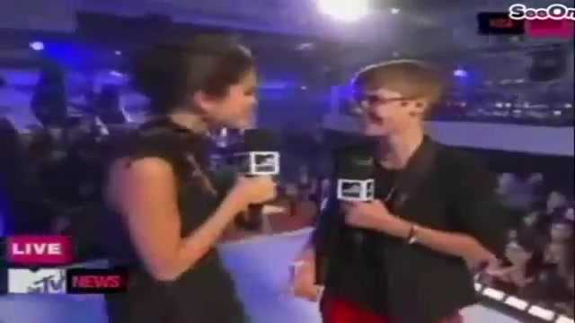 Selena Gomez Interviews Justin Bieber at MTV VMAs 2011 195