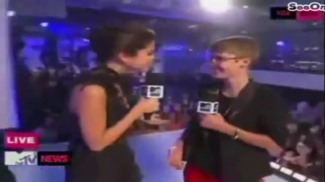 Selena Gomez Interviews Justin Bieber at MTV VMAs 2011 197