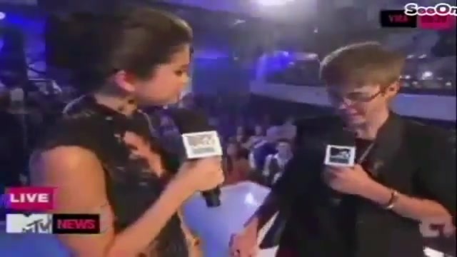 Selena Gomez Interviews Justin Bieber at MTV VMAs 2011 273