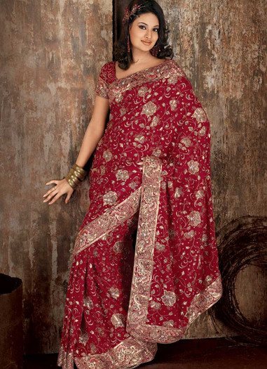 fashion-dress-saree-simple-bridal-saree - Imbracaminte indiana - sari