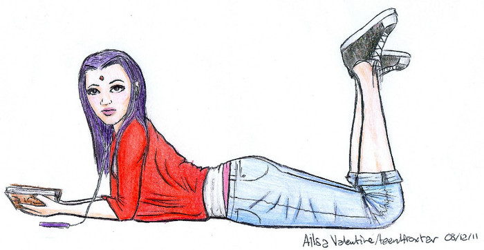 raven_reading_by_teen4roxtar-d4ihyr5