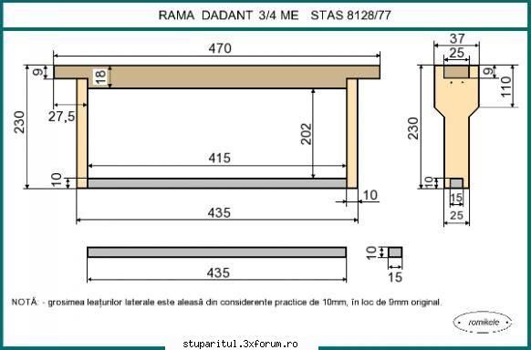 rama dadant 3/4 - Albinele