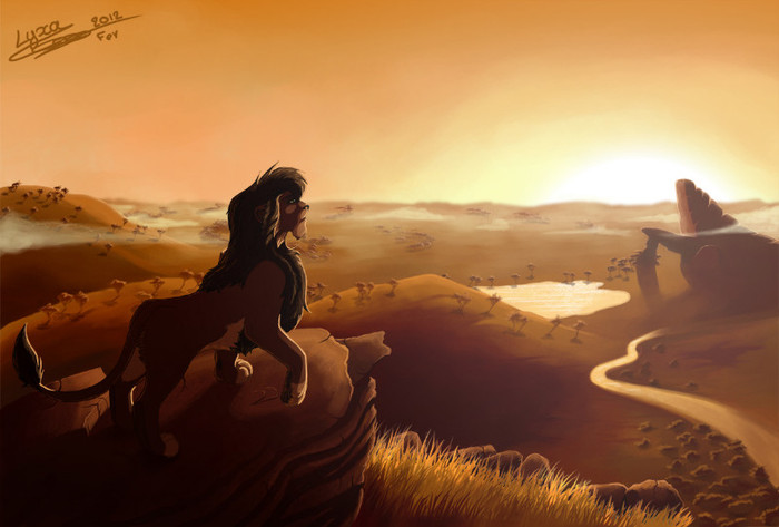 kovu_sunset_by_clairelyxa-d4qx41s - simba