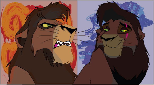 Two_Sides_of_Kovu_by_Dragoneer - simba