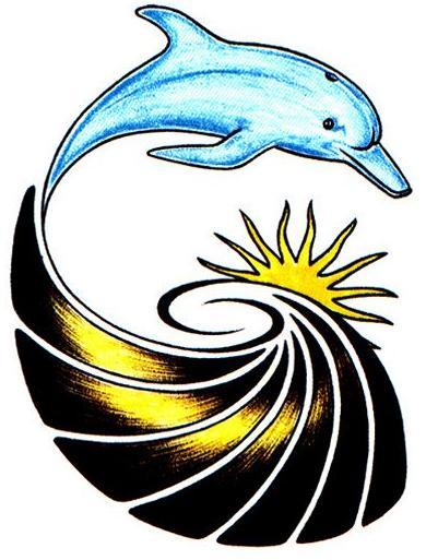 Dolphin-Tattoo - poze tatuaje chinezesti cu animale