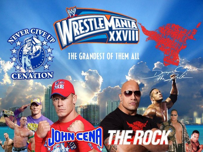 Carierele celor mai buni Wrestleri - Cele ai tari poze cu John Cena si The Rock legate de WrestleMania 28