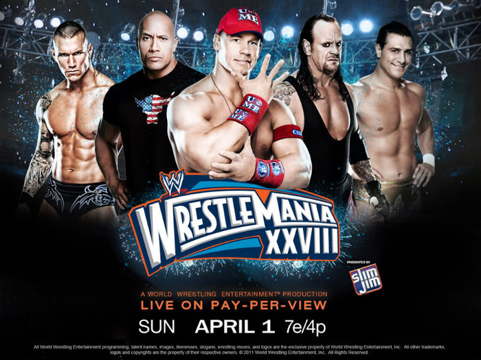 V2 a posterului WrestleMania XXVIII; Cei mai buni Wrestleri din WWE!
