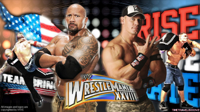 the_rock_vs_john_cena_hd_wallpaper_by_timetravel6000v2-d4hgvou - Cele ai tari poze cu John Cena si The Rock legate de WrestleMania 28