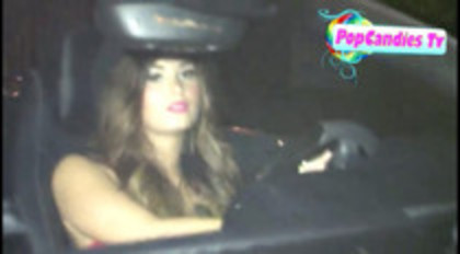 Demi Lovato In Hot Pink Dress Honks Horn (320)