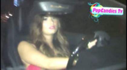 Demi Lovato In Hot Pink Dress Honks Horn (322)