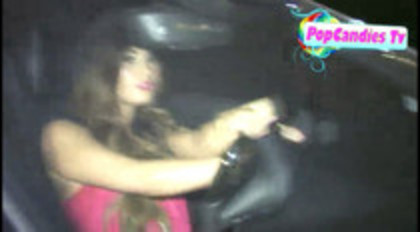 Demi Lovato In Hot Pink Dress Honks Horn (326)
