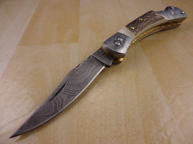 Briceag solid cu lama de Damasc_2 = 335 de lei - Bricege cu LAMA DE DAMASC