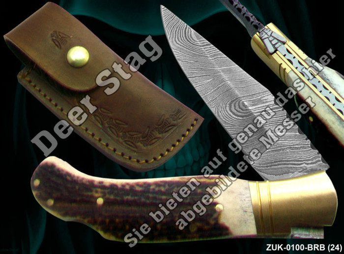 Briceag solid cu lama de Damasc_2 = 325 de lei - Bricege cu LAMA DE DAMASC