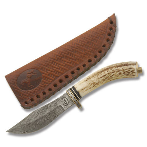 Colt Damasc USA Bowieknife_ 24,5 cm = 525 de lei - CUTITE DE VANATOARE CU MANER DE CORN