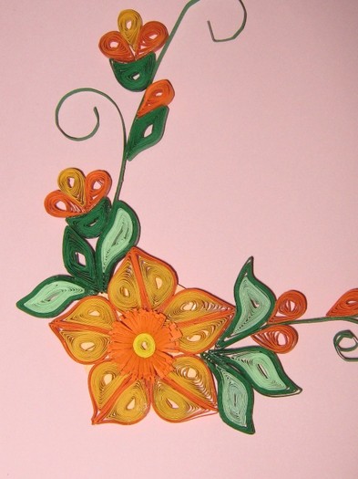 magnet frigider floare 4 - quilling