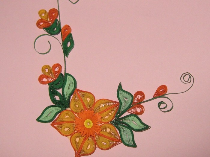 magnet frigider floare 4 - quilling