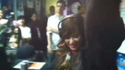 Demi on Kiss FM rocking her new hat (4) - Demilush - Demi on Kiss FM rocking her new hat