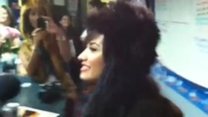 Demi on Kiss FM rocking her new hat (13)