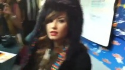 Demi on Kiss FM rocking her new hat (26)