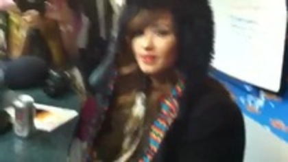 Demi on Kiss FM rocking her new hat (27)