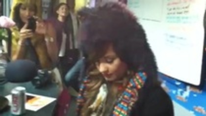 Demi on Kiss FM rocking her new hat (29)