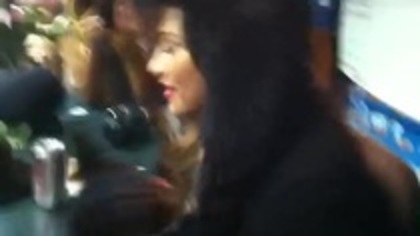 Demi on Kiss FM rocking her new hat (38)