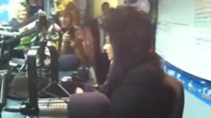 Demi on Kiss FM rocking her new hat (44)
