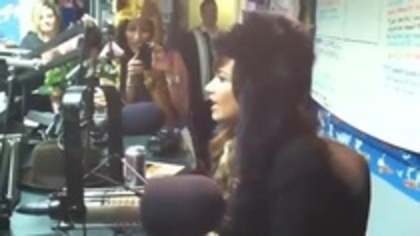 Demi on Kiss FM rocking her new hat (45)