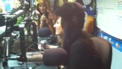 Demi on Kiss FM rocking her new hat (48)