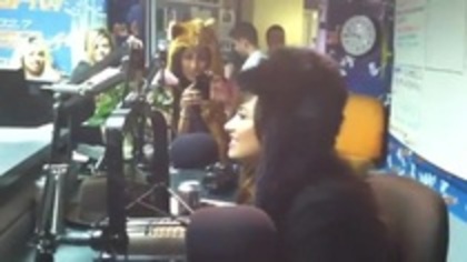 Demi on Kiss FM rocking her new hat (51)