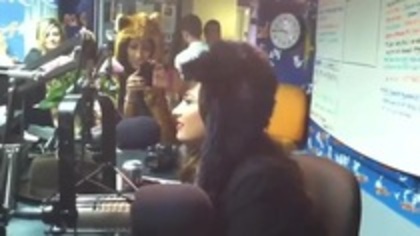 Demi on Kiss FM rocking her new hat (52)