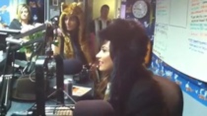Demi on Kiss FM rocking her new hat (84)