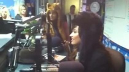 Demi on Kiss FM rocking her new hat (85)